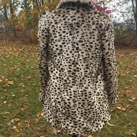 AVEC LES FILLES Faux Fur Leopard Cheetah Coat NWT - Picture 5 of 8